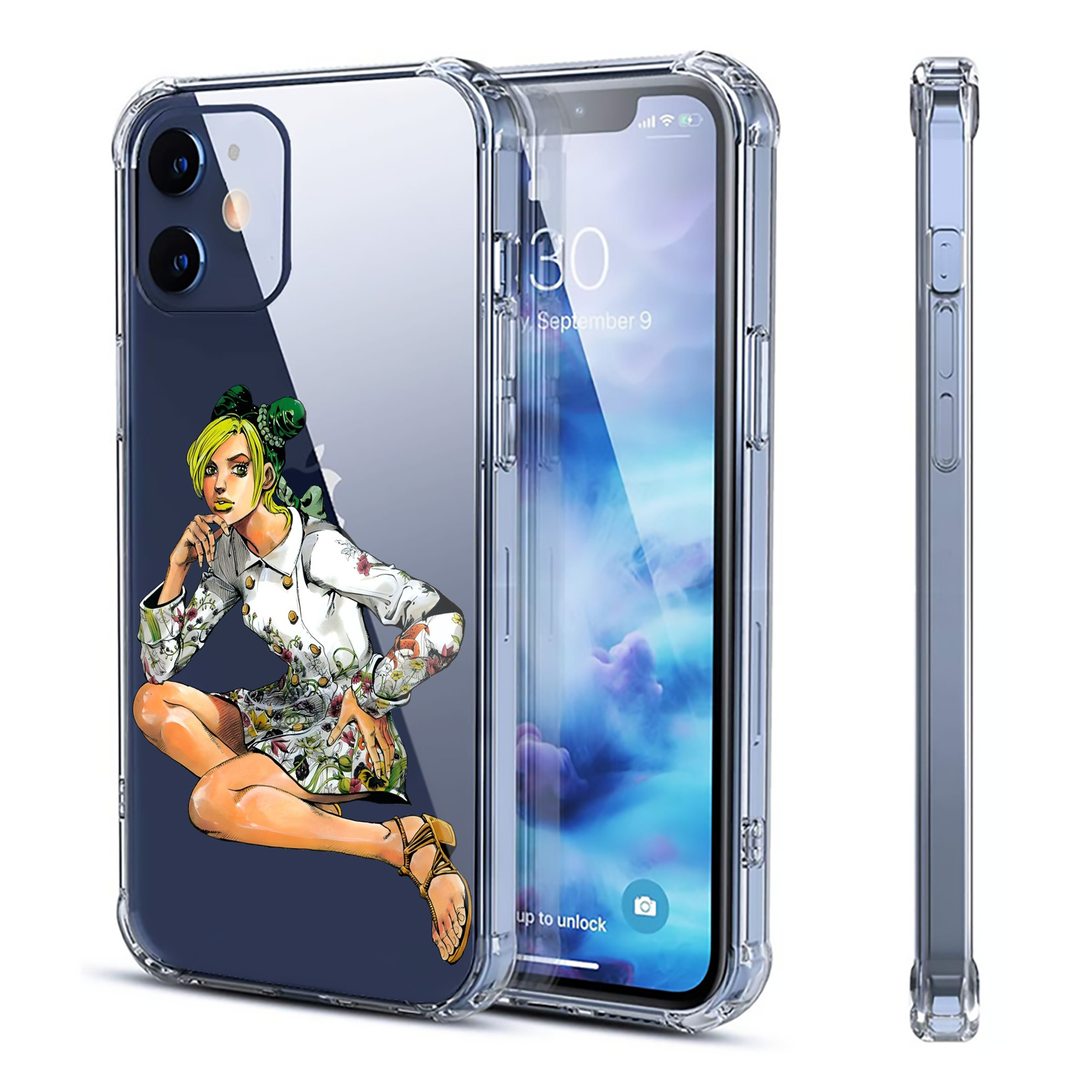 （画像用） "ジョジョの奇妙な冒険 くうじょう ジョリーン JoJo's Bizarre Adventure Jolyne Cujoh " 【iPhone 12シリーズ対応】透明スマホケース（クリアソフトケース）